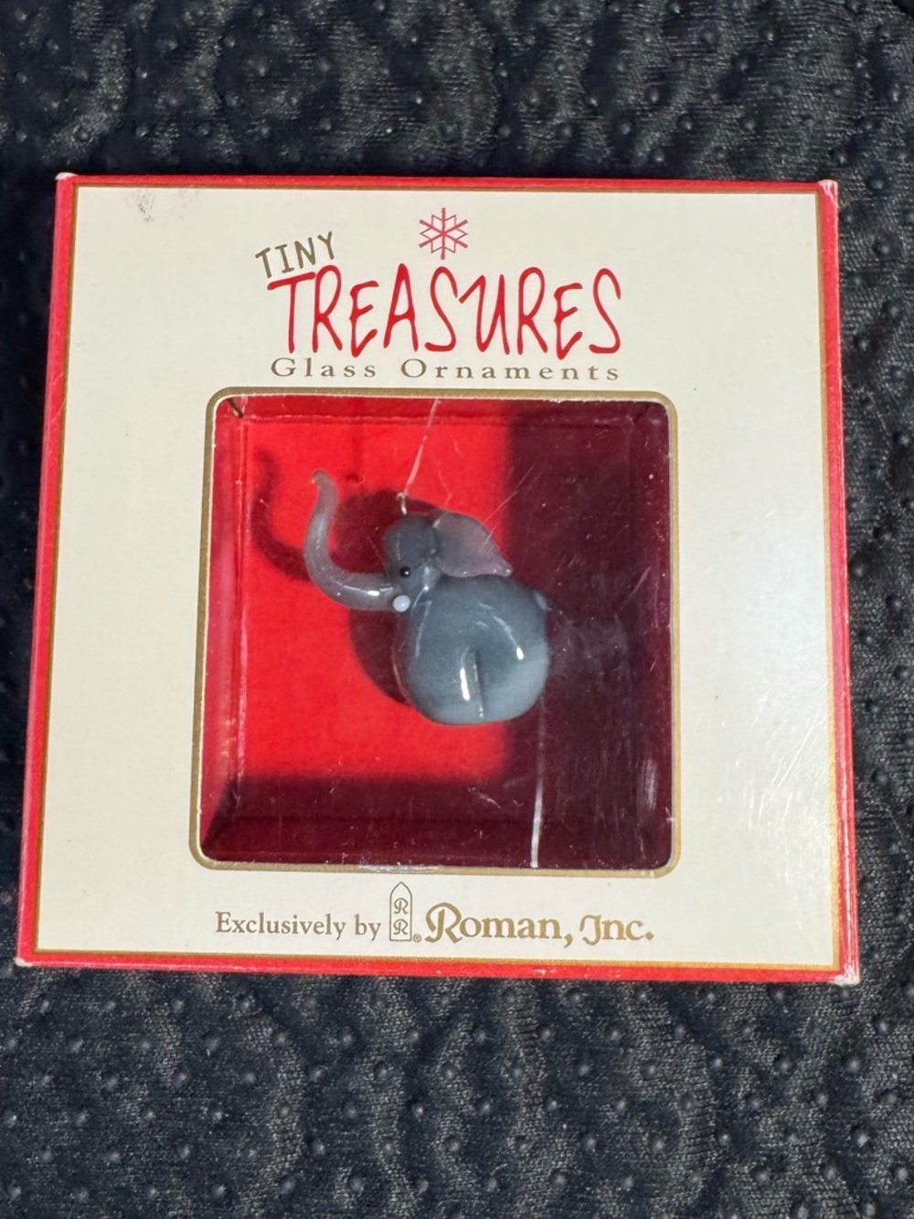 VINTAGE- Roman Inc. Czech Glass Ornament - ELEPHANT